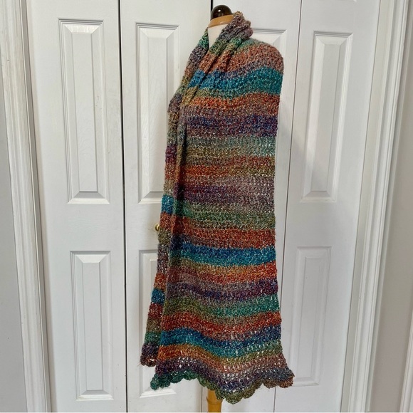 Hand Crafted Accessories - Gorgeous Long Soft Hand knit Multicolor Shawl or Scarf